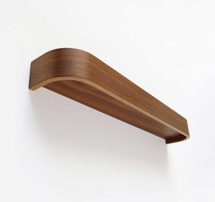 Σύγχρονη στρογγυλοειδής άκρη ξύλινα ράφια OEM καμπυλωτό Walnut πλωτό ράφι άκρη για το σπίτι