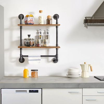 Οικιακή συσκευή οθόνη τοίχου βιβλιοθήκη Βιομηχανικό ράφι σωλήνα για την αποθήκευση γραφείου κουζίνας