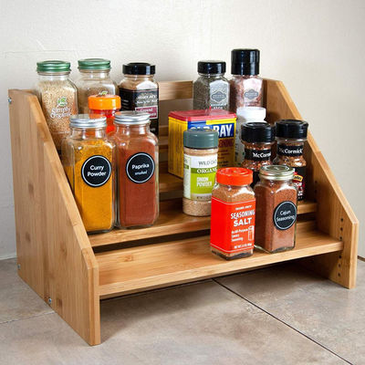 Οργανικό ορθογώνιο μπαμπού ντουλάπι οργανωτής ράφια 3 Σιδήρου πάχος Μέσο πλάτος