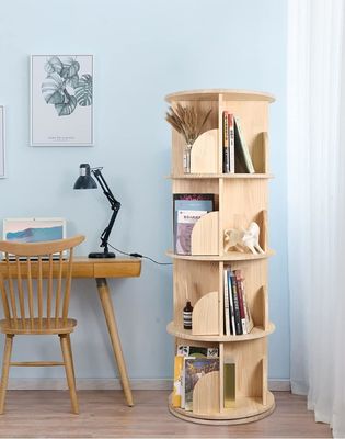 3-5 Τα επίπεδα των παιδιών περιστρεφόμενο βιβλιοθήκη για γενικό σε λευκό σαλόνι βιβλιοθήκη