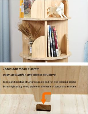 3-5 Τα επίπεδα των παιδιών περιστρεφόμενο βιβλιοθήκη για γενικό σε λευκό σαλόνι βιβλιοθήκη