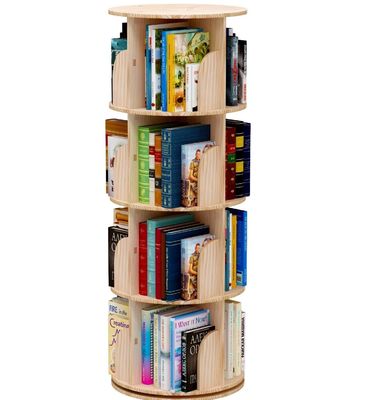 3-5 Τα επίπεδα των παιδιών περιστρεφόμενο βιβλιοθήκη για γενικό σε λευκό σαλόνι βιβλιοθήκη