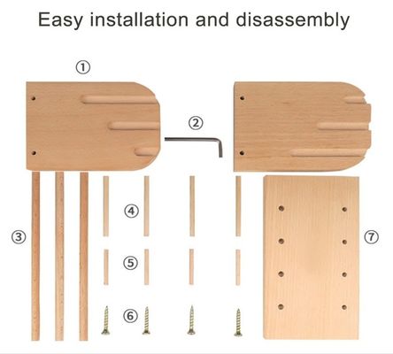 202406 Κρατητής τροχιάς από ξύλινο νήμα Τήχος τροχιάς αποθήκευσης ράφης Στροφή σφαίρας ελκυστήρας συμπαγής
