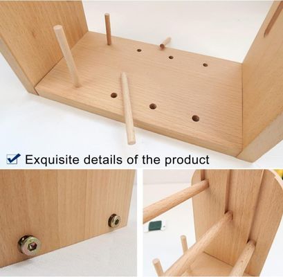 202406 Κρατητής τροχιάς από ξύλινο νήμα Τήχος τροχιάς αποθήκευσης ράφης Στροφή σφαίρας ελκυστήρας συμπαγής