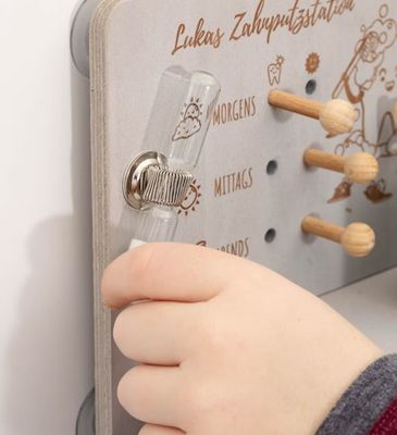 Θέμα αγάπης Σταθμός βουρτσίσματος δοντιών για παιδιά με ξύλινο κάδρο καθρέφτη και εξοικονόμηση χώρου