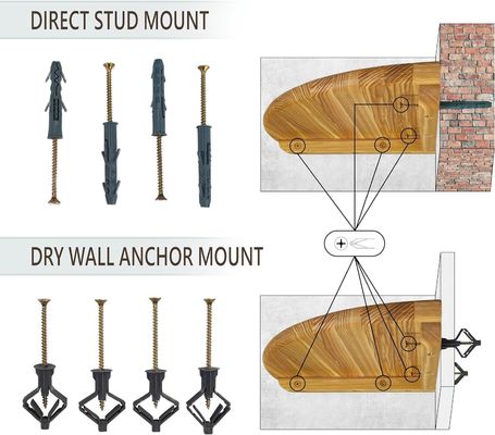Τείχος τοποθετημένο ξύλινο ράφι γωνίας για TV αξεσουάρ και μικρά φυτά αποθήκευση φωτογραφικών πλαισίων