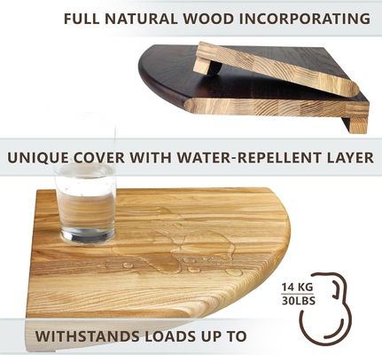 Τείχος τοποθετημένο ξύλινο ράφι γωνίας για TV αξεσουάρ και μικρά φυτά αποθήκευση φωτογραφικών πλαισίων