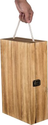 Περιβαλλοντικά Ρουστικά Φωτισμένα ξύλινα διπλά μπουκάλια κρασιού