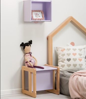 Προσαρμοσμένο λογότυπο Διαστημική λειτουργία εξοικονόμησης 202406 Montessori ξύλινη πολυλειτουργική καρέκλα