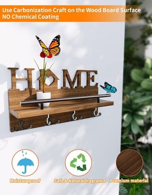 Διπλό επίπεδο ξύλινο ταχυδρομείο και κάλυμμα κλειδιών για τοίχο διακοσμητικό οργανωτή εισόδου