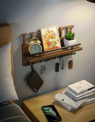 Διπλό επίπεδο ξύλινο ταχυδρομείο και κάλυμμα κλειδιών για τοίχο διακοσμητικό οργανωτή εισόδου