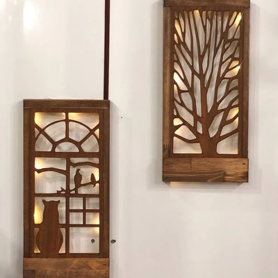 Χειροποίητη ξύλινη διακόσμηση τοίχου LED για το υπνοδωμάτιο τετράγωνο πάνω από το κρεβάτι Θέμα αγάπη