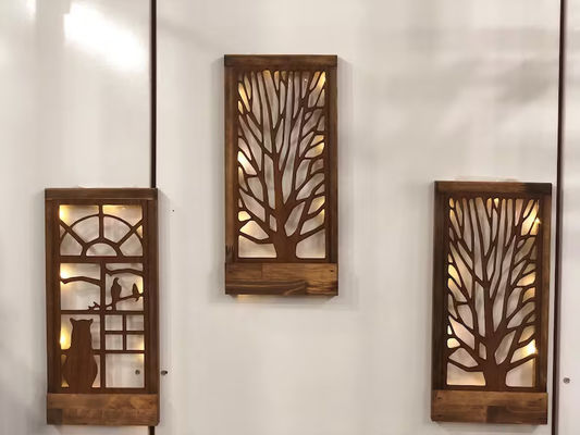 Χειροποίητη ξύλινη διακόσμηση τοίχου LED για το υπνοδωμάτιο τετράγωνο πάνω από το κρεβάτι Θέμα αγάπη