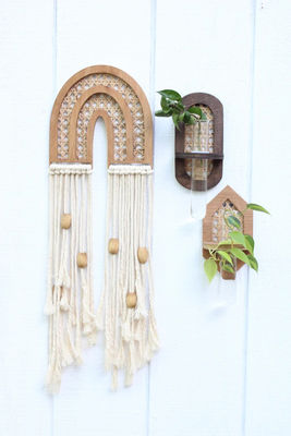 Εγκλωβισμένη από τοίχο υδραυλική φυτεύτρια Boho Φυτεύτρια με εκτύπωση με νήμα μετάξι