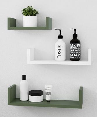 Κλουβί κατοικίδιων ζώων Τείχος οργανωτής αποθήκευσης βιβλιοθήκη Σετ από 3 ξύλινα πλωτά ράφια για αποθήκευση