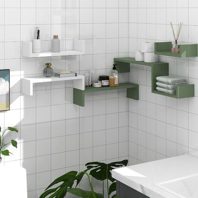 Κλουβί κατοικίδιων ζώων Τείχος οργανωτής αποθήκευσης βιβλιοθήκη Σετ από 3 ξύλινα πλωτά ράφια για αποθήκευση