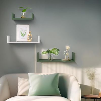 Κλουβί κατοικίδιων ζώων Τείχος οργανωτής αποθήκευσης βιβλιοθήκη Σετ από 3 ξύλινα πλωτά ράφια για αποθήκευση