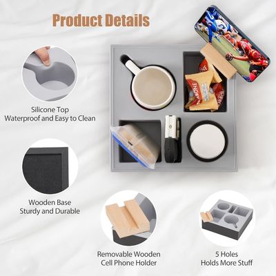 Σιλικόνιο ξύλινο καναπέ Caddy οργανωτής για αδιάβροχο καναπέ αυτοκίνητο αποδέχεται παραγγελία εξατομικευμένη