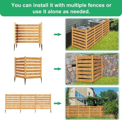 Μεταλλικά παλούκια 3 πίνακες οθόνες ιδιωτικής ζωής Πίνακες φράχτη για κλιματιστικό προσαρμοσμένο λογότυπο