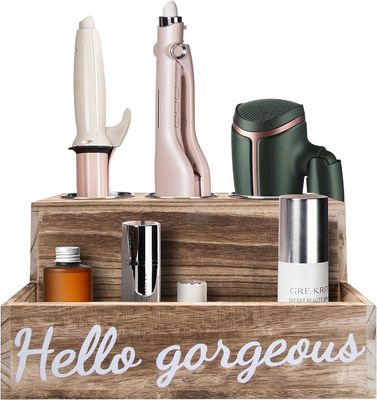 Κρατήστε το μπάνιο σας τακτοποιημένο χωρίς προσπάθεια με αυτό το ξύλινο στεγνωτήριο μαλλιών και στερεοποιητή