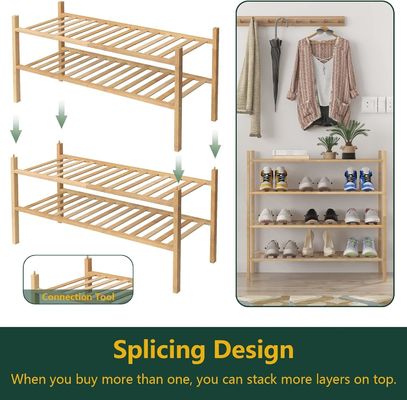 Τριεπίπεδο πολυλειτουργικό ράφι παπουτσιών από μπαμπού Η απόλυτη λύση αποθήκευσης ντουλάπις