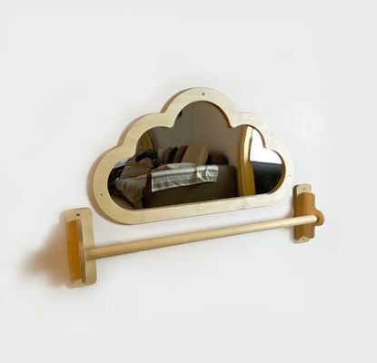 Montessori καθρέφτης Τραβήξτε επάνω ξύλινη μπάρα και το μωρό πάτωμα καθρέφτη για τη βελτιστοποίηση του χώρου