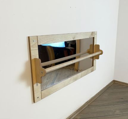 Montessori καθρέφτης Τραβήξτε επάνω ξύλινη μπάρα και το μωρό πάτωμα καθρέφτη για τη βελτιστοποίηση του χώρου