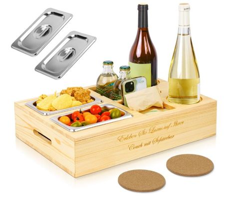 Προσαρμοσμένο λογότυπο ξύλινο τραπέζι με καπάκι για ποτό και αποθηκευτικό θάλαμο