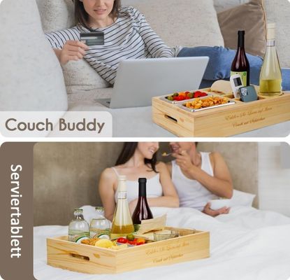 Προσαρμοσμένο λογότυπο ξύλινο τραπέζι με καπάκι για ποτό και αποθηκευτικό θάλαμο