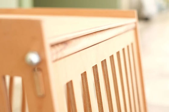 Φυσικό χρώμα ξύλου ξύλινο εσωτερικό σκυλί σπίτι γάτα κιβώτιο με πόρτα σε λευκό