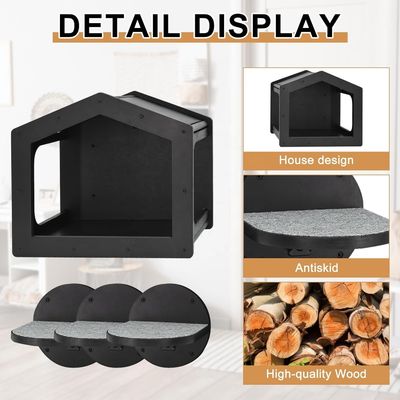 Μεγάλη ποσότητα τοίχων που τοποθετούνται σε σκάλες για γάτες Πραγματείο αναρρίχησης με 3 μεγάλα σκαλιά και πακέτα γρατζουνιού