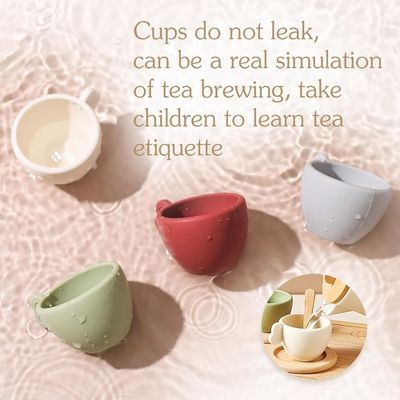 Προσαρμοσμένα σχέδια ξύλινο σετ τσαγιού για παιδιά κάλυμμα φλιτζανιών και δίσκοι σερβίρισμα