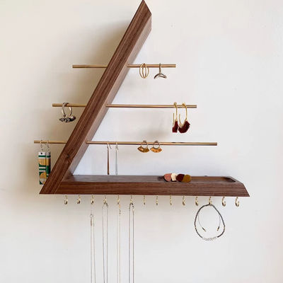 Ετικέτα Προσαρμοσμένο Αποδεκτό Ατέλειωτο Ξύλινο Ξύλο Χρώμα Κρεμάστης Αλεξάνθρακας Κοσμήματα Οργανωτής