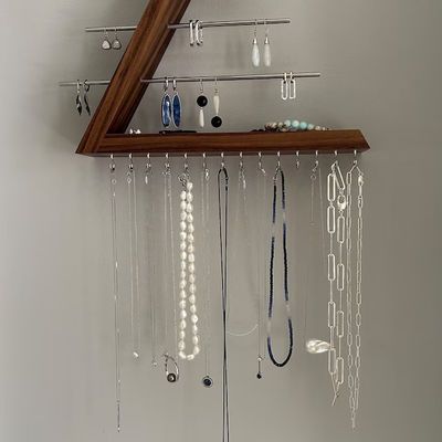 Ετικέτα Προσαρμοσμένο Αποδεκτό Ατέλειωτο Ξύλινο Ξύλο Χρώμα Κρεμάστης Αλεξάνθρακας Κοσμήματα Οργανωτής