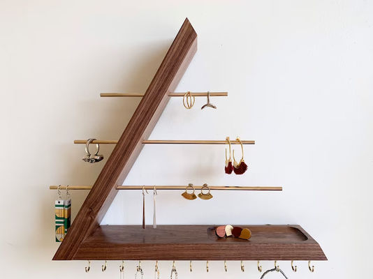 Ετικέτα Προσαρμοσμένο Αποδεκτό Ατέλειωτο Ξύλινο Ξύλο Χρώμα Κρεμάστης Αλεξάνθρακας Κοσμήματα Οργανωτής