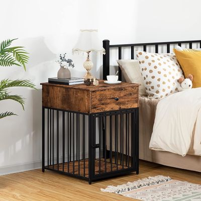 Κρεβάτι εσωτερικού κατοικίδιου ζώου Τελικό τραπέζι Διακοσμητικό σκυλόσπιτο με συρτάρι και προσαρμοσμένο σχήμα σε λευκό