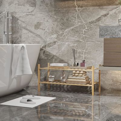 Πολυλειτουργικός οργανωτής υποδημάτων από μπαμπού 2 επιπέδων για λειτουργικό σχεδιασμό