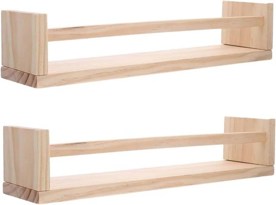 Προσαρμοσμένο λογότυπο ξύλινο κρεμασμένο ράφι για βιβλία και φυτά