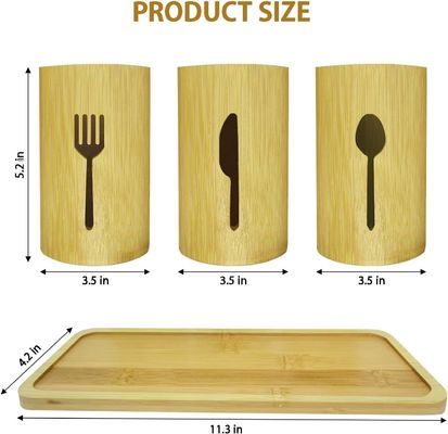 Τύπος εγκατάστασης Κρατήρας εργαλείων μπαμπού με οργανωτή ξύλινων μαχαιριών