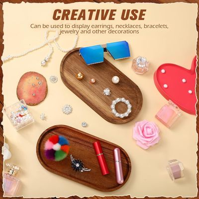 10 ιντσών οβάλ ξύλινο πιάτο με επικάλυψη φυτικού ελαίου και φυσικό χρώμα ξύλου