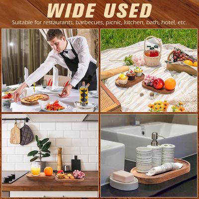 10 ιντσών οβάλ ξύλινο πιάτο με επικάλυψη φυτικού ελαίου και φυσικό χρώμα ξύλου