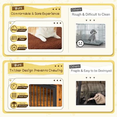 Επικαιροποιημένα έπιπλα για σκύλους με διπλές πόρτες και παχύ μαξιλάρι