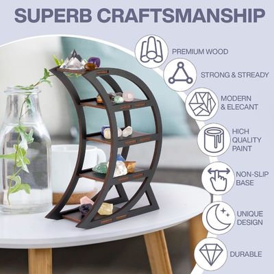 Διαμέρισμα ξύλινο ράφι διαφάνειας Κρατήρας φεγγαριού Διακοσμητικά ράφια για καθιστικό