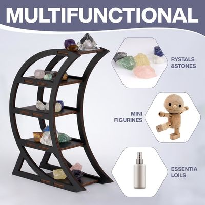 Διαμέρισμα ξύλινο ράφι διαφάνειας Κρατήρας φεγγαριού Διακοσμητικά ράφια για καθιστικό