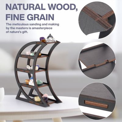 Διαμέρισμα ξύλινο ράφι διαφάνειας Κρατήρας φεγγαριού Διακοσμητικά ράφια για καθιστικό