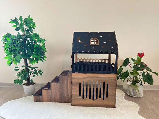 Σύγχρονα έπιπλα γάτας προσαρμοσμένο σχήμα ξύλινο σπίτι για γάτες και μικρά ζώα