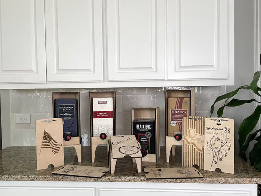 Δείκτης ξύλινου κουτιού κρασιού Σταθμός για πολλαπλά μεγέθη κουτιών χειροποίητος κάλυπτης κουτιού κρασιού