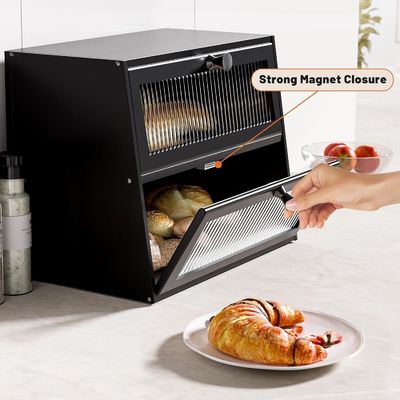 Χειροποίητο μεγάλο ξύλινο αγροτικό κουτί ψωμιού με παράθυρο από ξύλο TIMBER για όφελος