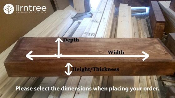 Ρουστικό στυλ ξύλινα πλωτά ράφια 3 ίντσες πάχος 10 ίντσες βάθος Προσαρμόσιμα OEM ODM