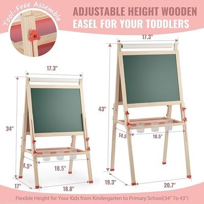 Στερεό ξύλο ρυθμιζόμενο διπλό πλάι Τέχνη ζωγραφική όρθιος χάρτης με πεύκο υλικό